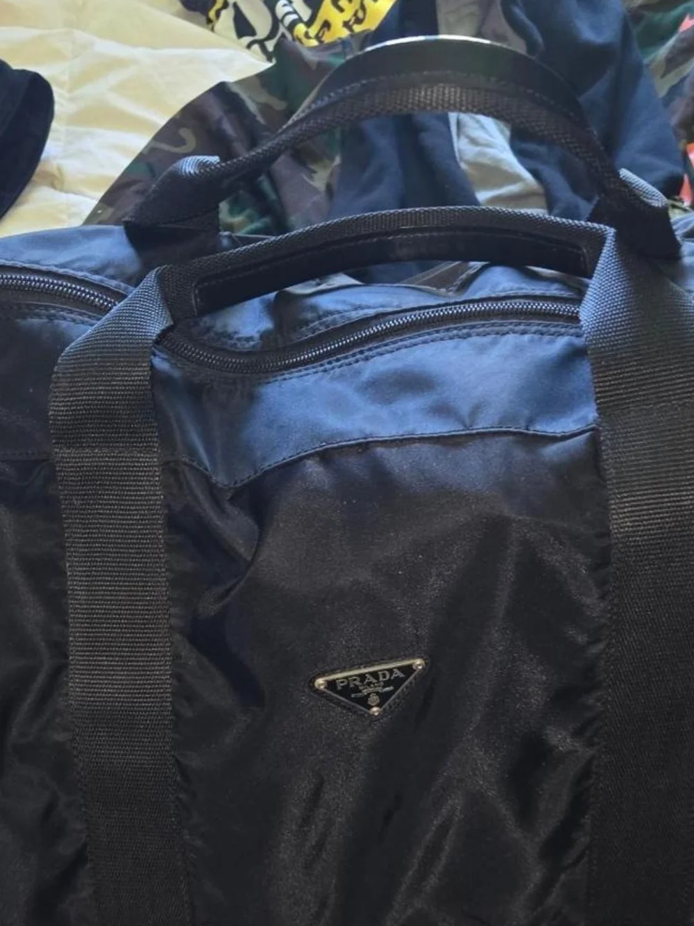 Prada Black Nylon Carryall Tote